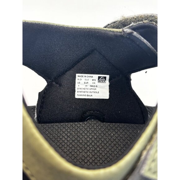 Reef Mens size 8 Fanning Baja Bottle Opener Sandal, Olive green, - Picture 6 of 9